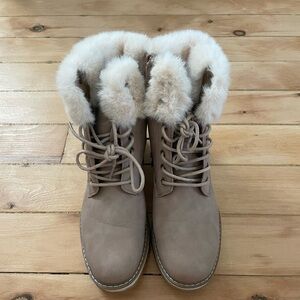 Women's Tan Fur-Lined Boots